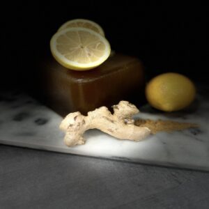 Pâte De Fruit Au Citron Gingembre Pâtes de fruits Qualité Artisanale Bloc de pâte de fruit citron gingembre, dégageant fraîcheur et douceur épicée