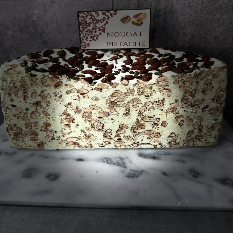 Nougat Pistache Nougats Qualité Artisanale Nougat artisanal aux pistaches grillées, gourmandise provençale
